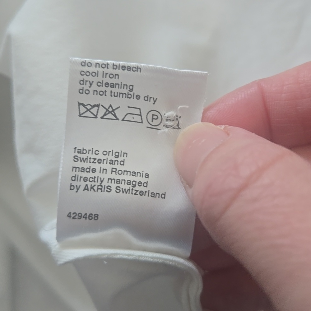 Akris Punto White Cotton Poplin And Elastane Ruffled Button Down Size 8 - Picture 13 of 16